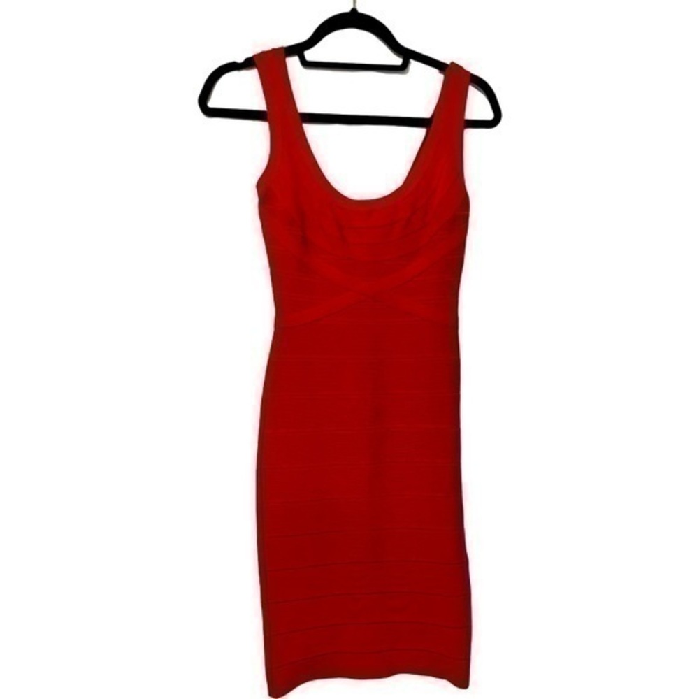 HERVE LEGER CLASSIC RED BANDAGE DRESS size Small